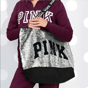Pink Sequins Tote Bag